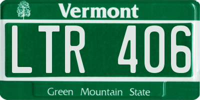 VT license plate LTR406