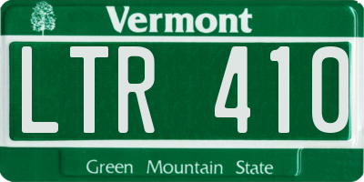VT license plate LTR410