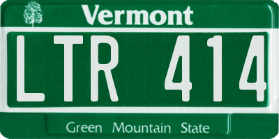 VT license plate LTR414
