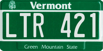VT license plate LTR421