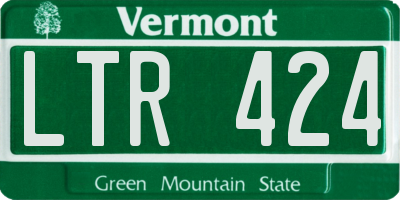 VT license plate LTR424