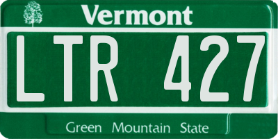 VT license plate LTR427