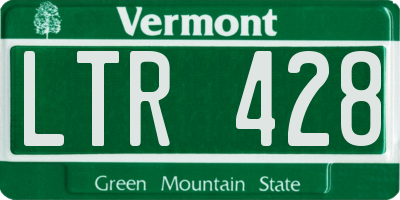 VT license plate LTR428