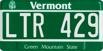 VT license plate LTR429