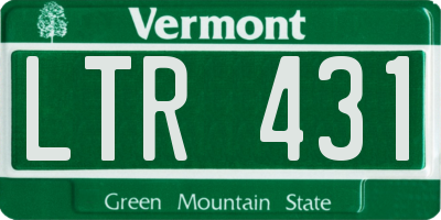VT license plate LTR431