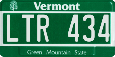 VT license plate LTR434