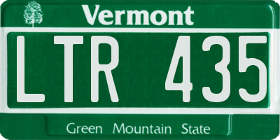 VT license plate LTR435