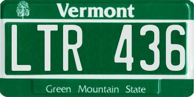 VT license plate LTR436
