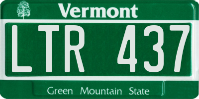 VT license plate LTR437