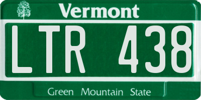 VT license plate LTR438
