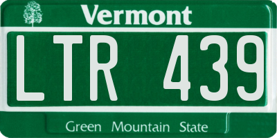 VT license plate LTR439