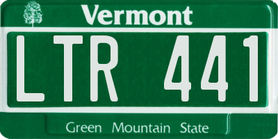 VT license plate LTR441