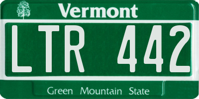VT license plate LTR442