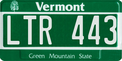 VT license plate LTR443