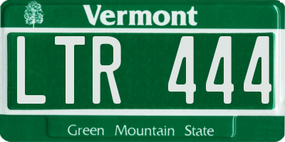 VT license plate LTR444