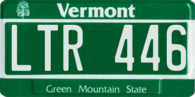 VT license plate LTR446