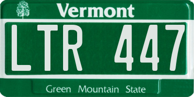 VT license plate LTR447