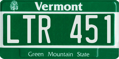 VT license plate LTR451