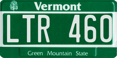 VT license plate LTR460