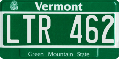 VT license plate LTR462