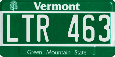 VT license plate LTR463