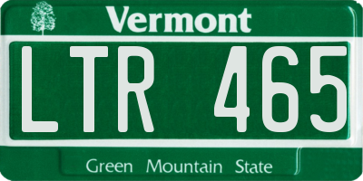 VT license plate LTR465