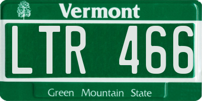 VT license plate LTR466