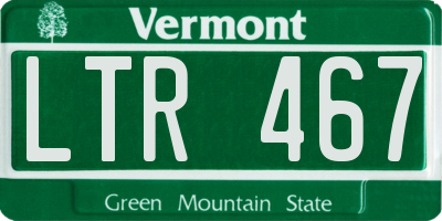 VT license plate LTR467