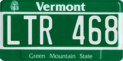 VT license plate LTR468