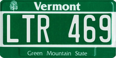VT license plate LTR469
