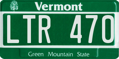 VT license plate LTR470