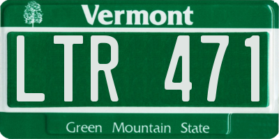 VT license plate LTR471