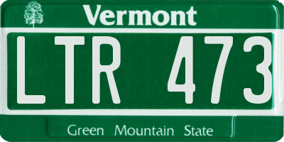 VT license plate LTR473