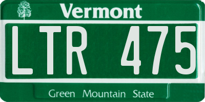 VT license plate LTR475