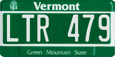 VT license plate LTR479