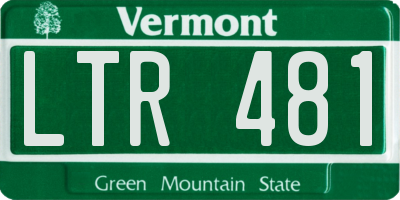 VT license plate LTR481