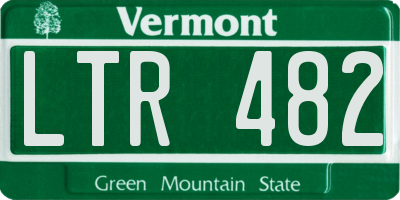 VT license plate LTR482