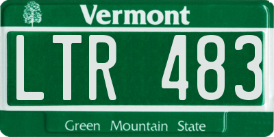 VT license plate LTR483