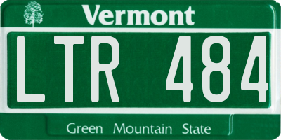 VT license plate LTR484