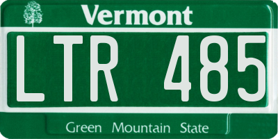 VT license plate LTR485