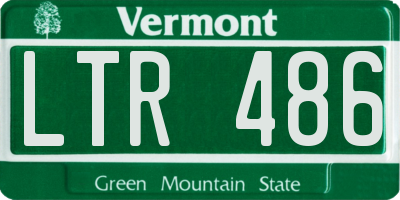 VT license plate LTR486