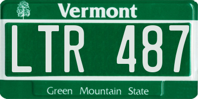 VT license plate LTR487