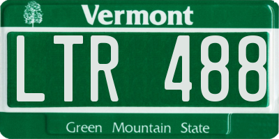 VT license plate LTR488