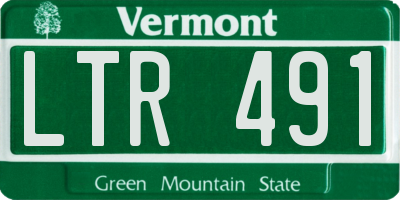 VT license plate LTR491