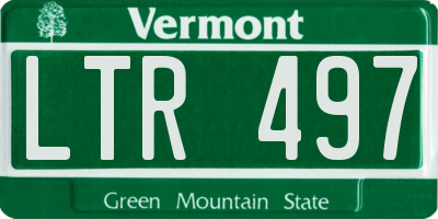VT license plate LTR497