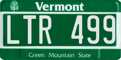 VT license plate LTR499