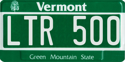 VT license plate LTR500