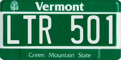 VT license plate LTR501