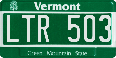 VT license plate LTR503