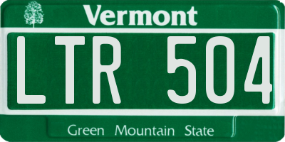 VT license plate LTR504
